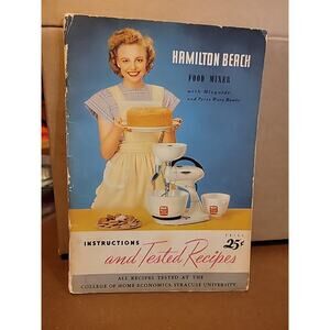 Hamilton Beach Food Mixer, Instructions Recipes Cookbook, VintagePB